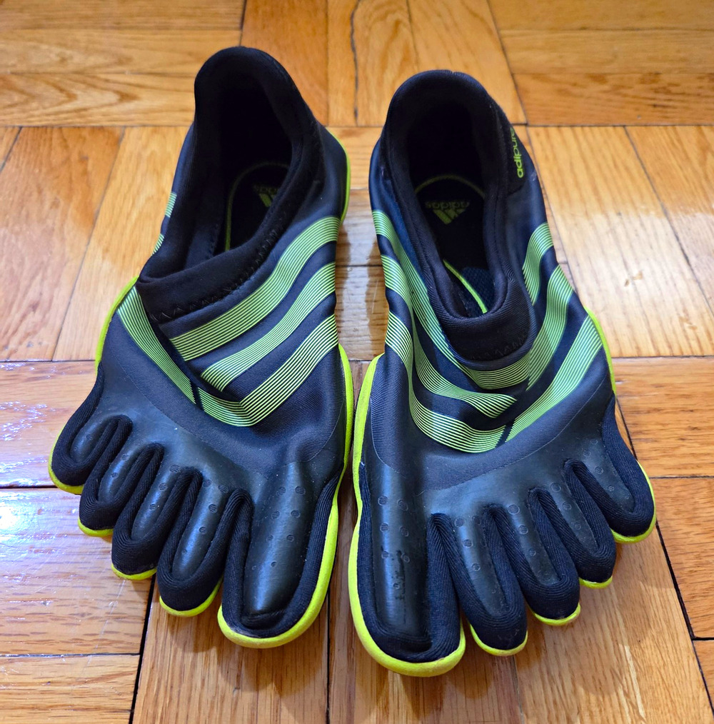 adidas FiveFingers Slip-On Athletic Sneaker Black/Green Low Top V20553 Sz7 Men
